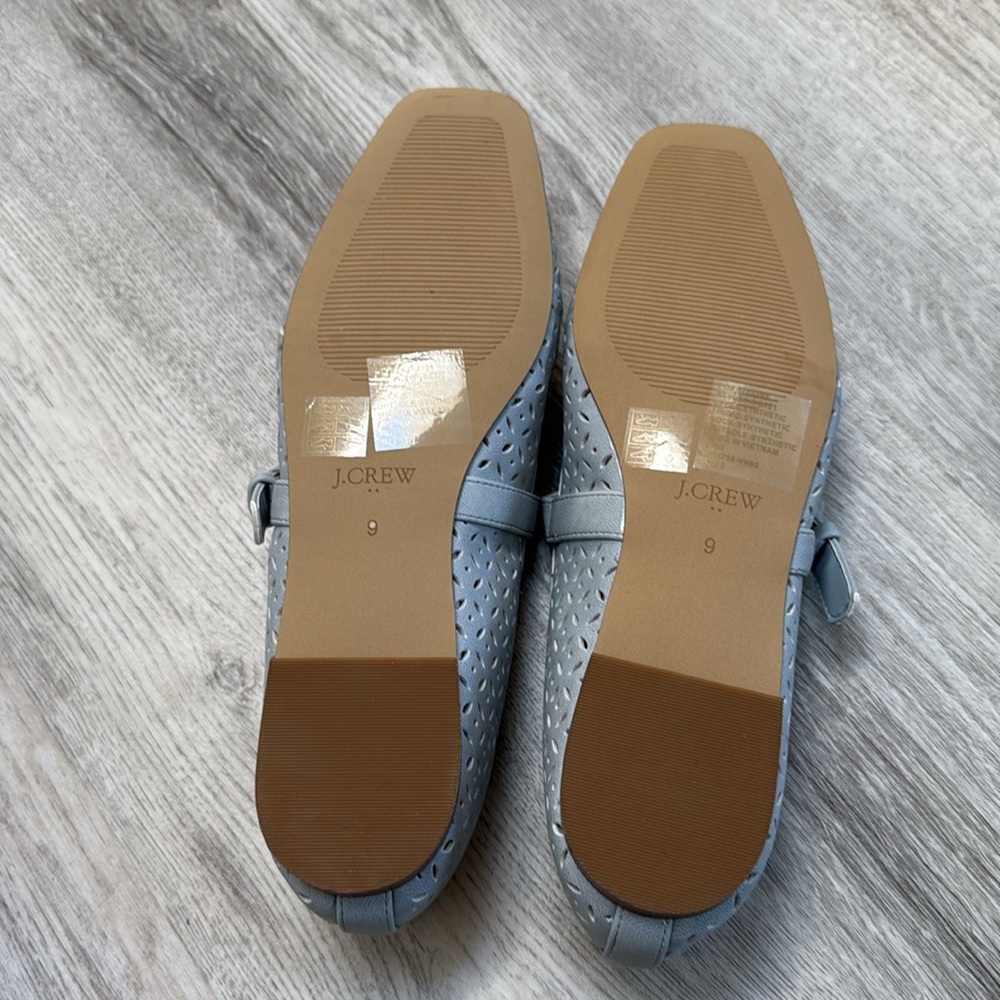 J. Crew Women's Fog Blue Perforated Loafers - Picture 4 of 5